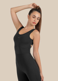 Women Cross Back Jumpsuit - Black - 5