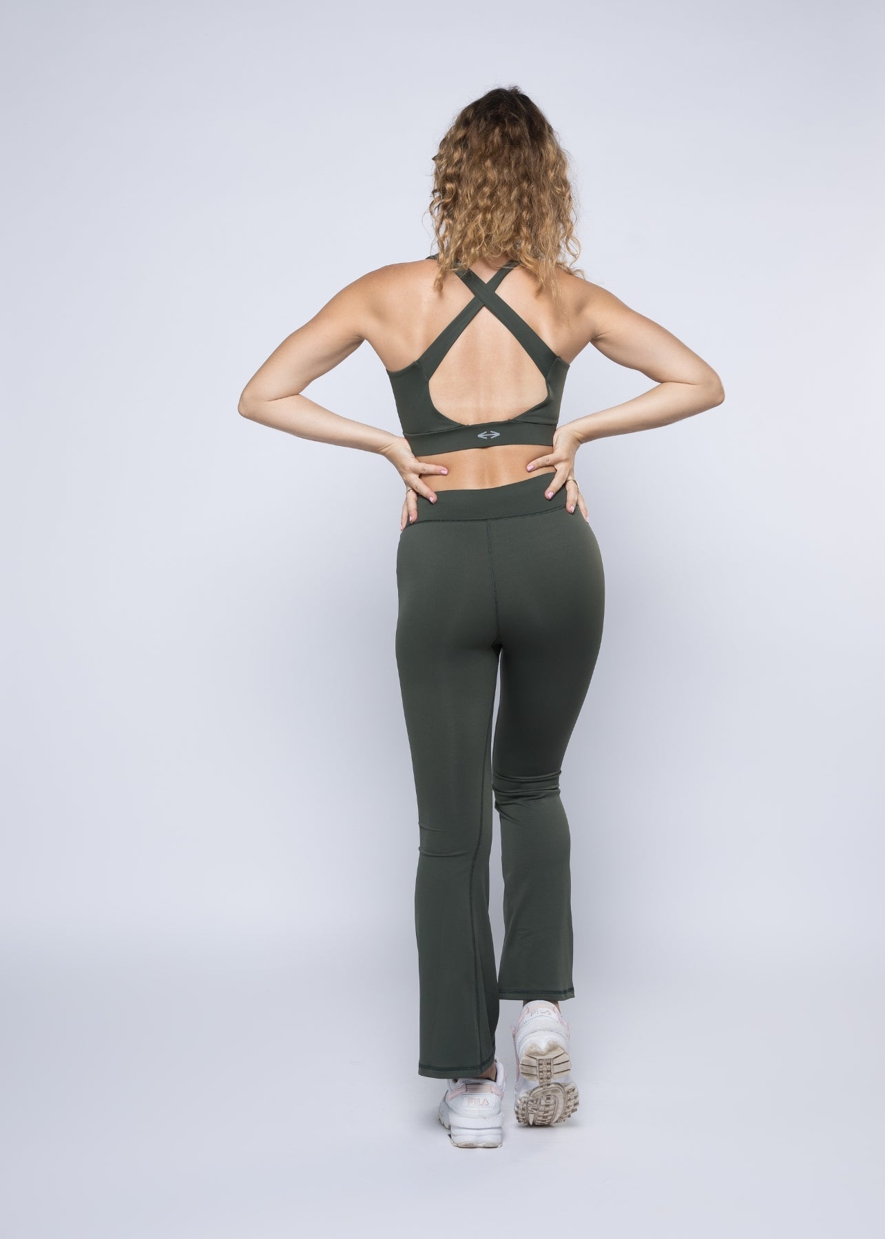 Women Gym Flare Pants - Dark Green - 3