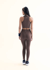 Seamless Polo Crop Tee - Mocha Brown - 7