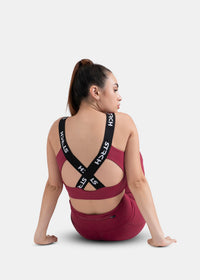High Impact full coverage sports bra - Maroon - 5