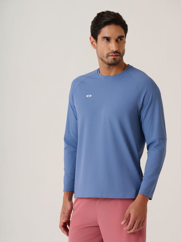 Men Full Sleeve Performance Tee - AirforceBlue