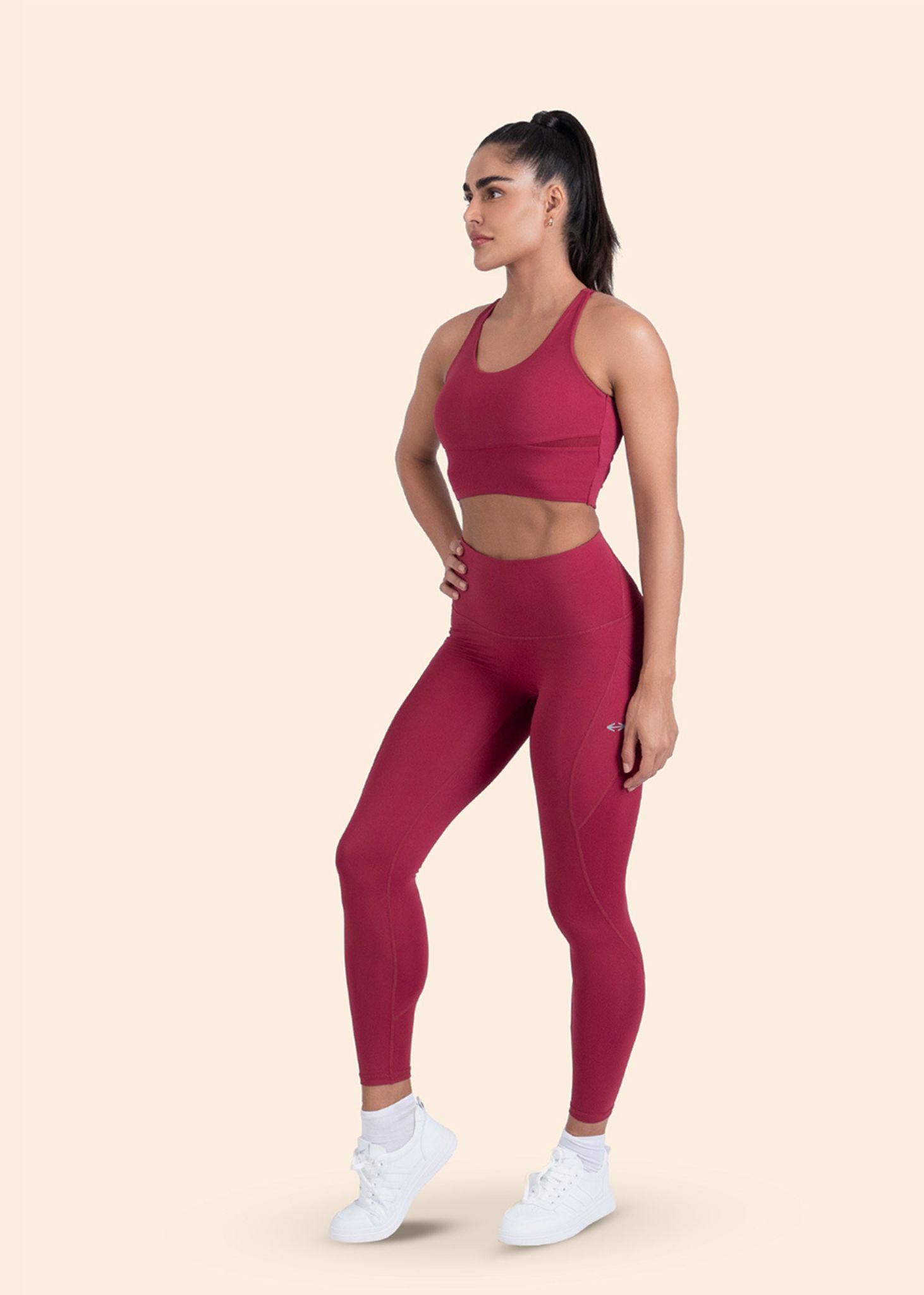High Support Cross back sports bra - Maroon - 6