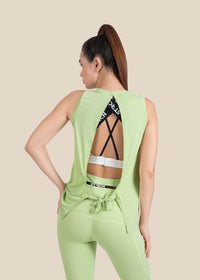 Strch Flex Tie-Back Tank - Green - 7
