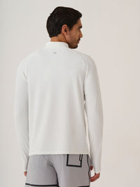 Men Long Sleeve Strch Flex Tee 
- White