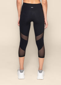 Women High Waist Capri - Black - 7