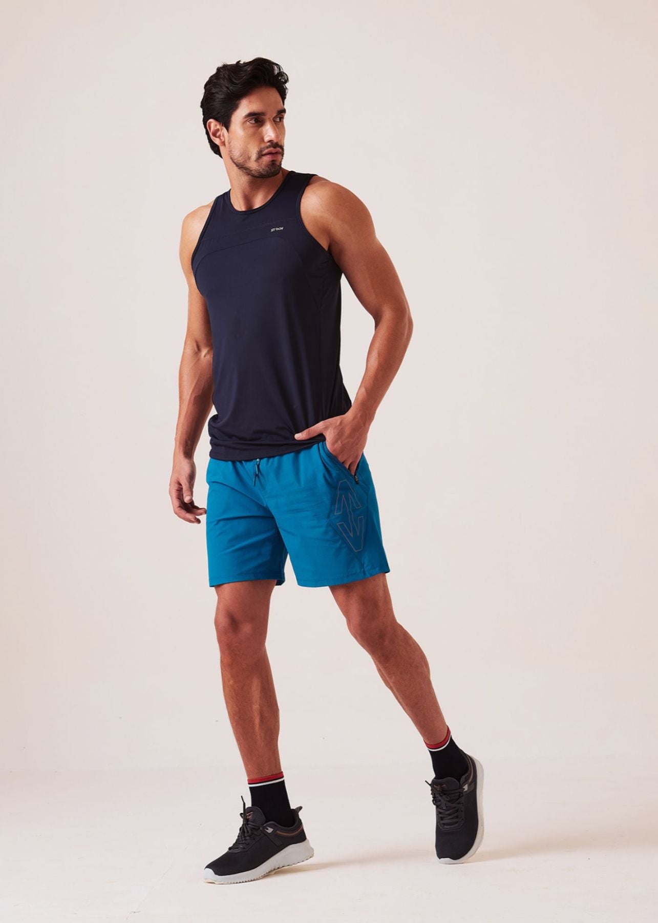 Men Regular Fit Gym Shorts - Teal - 4