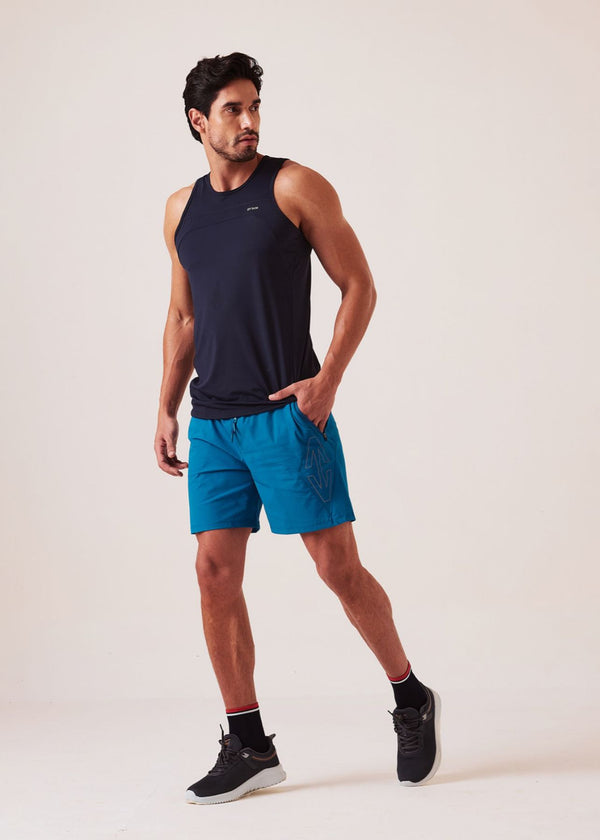 Men Regular Fit Gym Shorts - Teal - 4