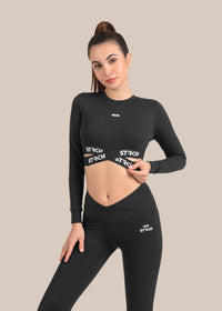 StrchFlex Sculpted Training Crop Top - Black - 5