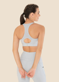 Women Adjustable Strap Gym Bra - Powder Blue - 5