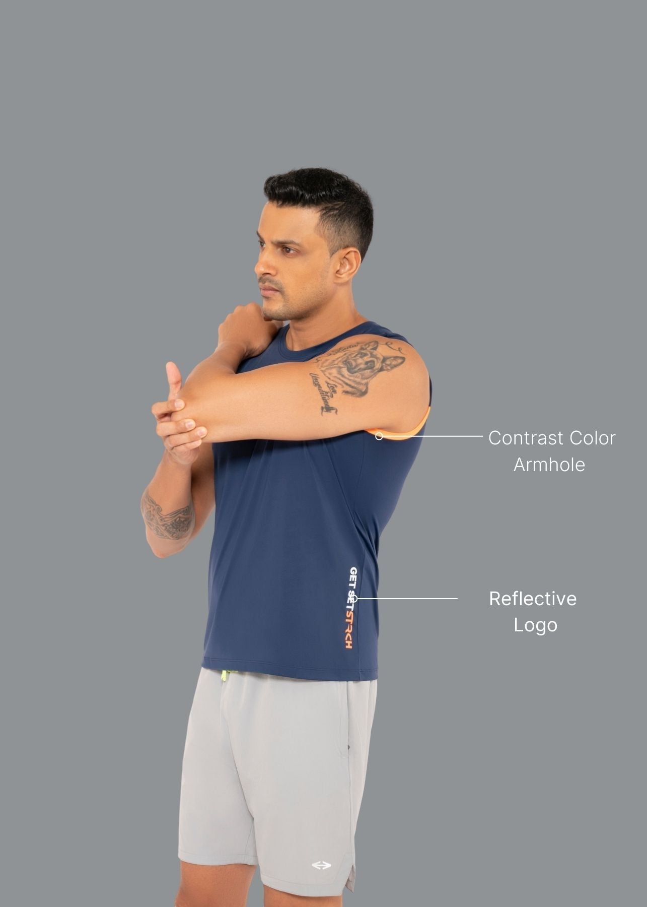 Men Lightweight Gym Tank Top Classic Blue - 2