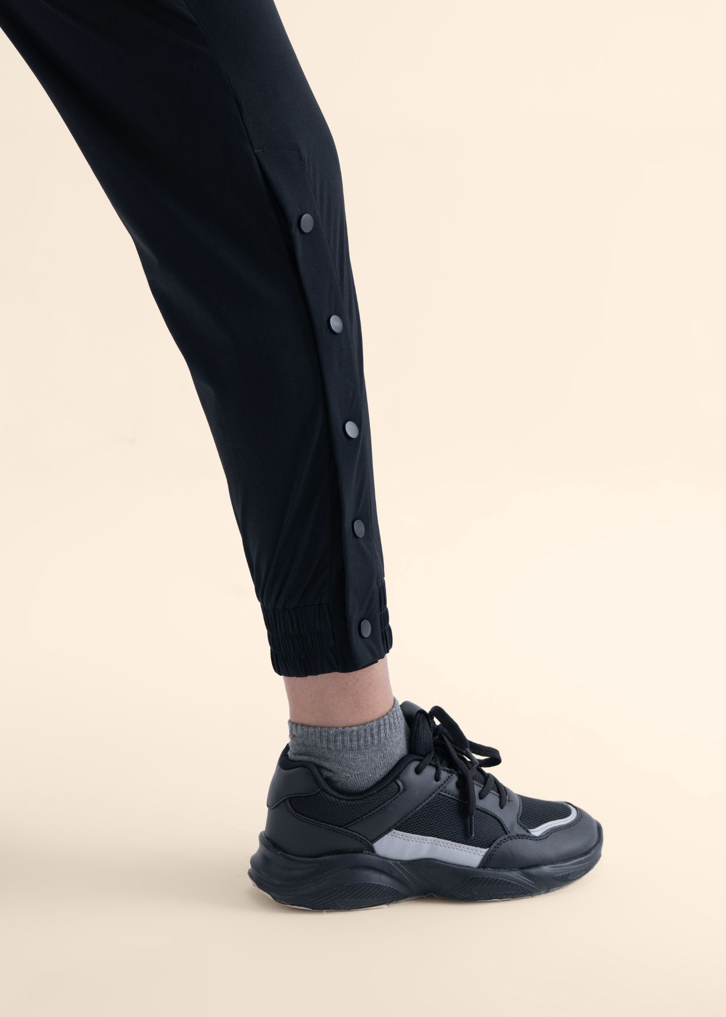 Play Core Snap Botton Track Pants - Black - 8