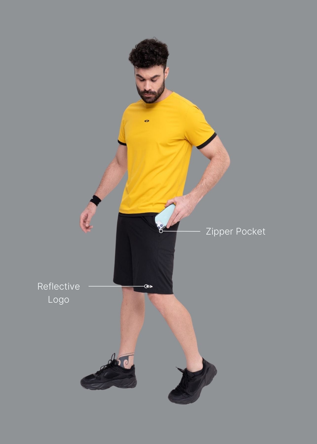 Men Active Workout Shorts Black - 2