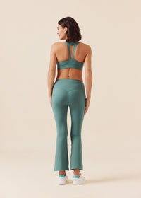 Women Pocket Flare Leggings - Vine Green - 6