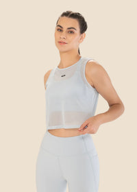 Women Adjustable Strap Gym Bra - Powder Blue - 6