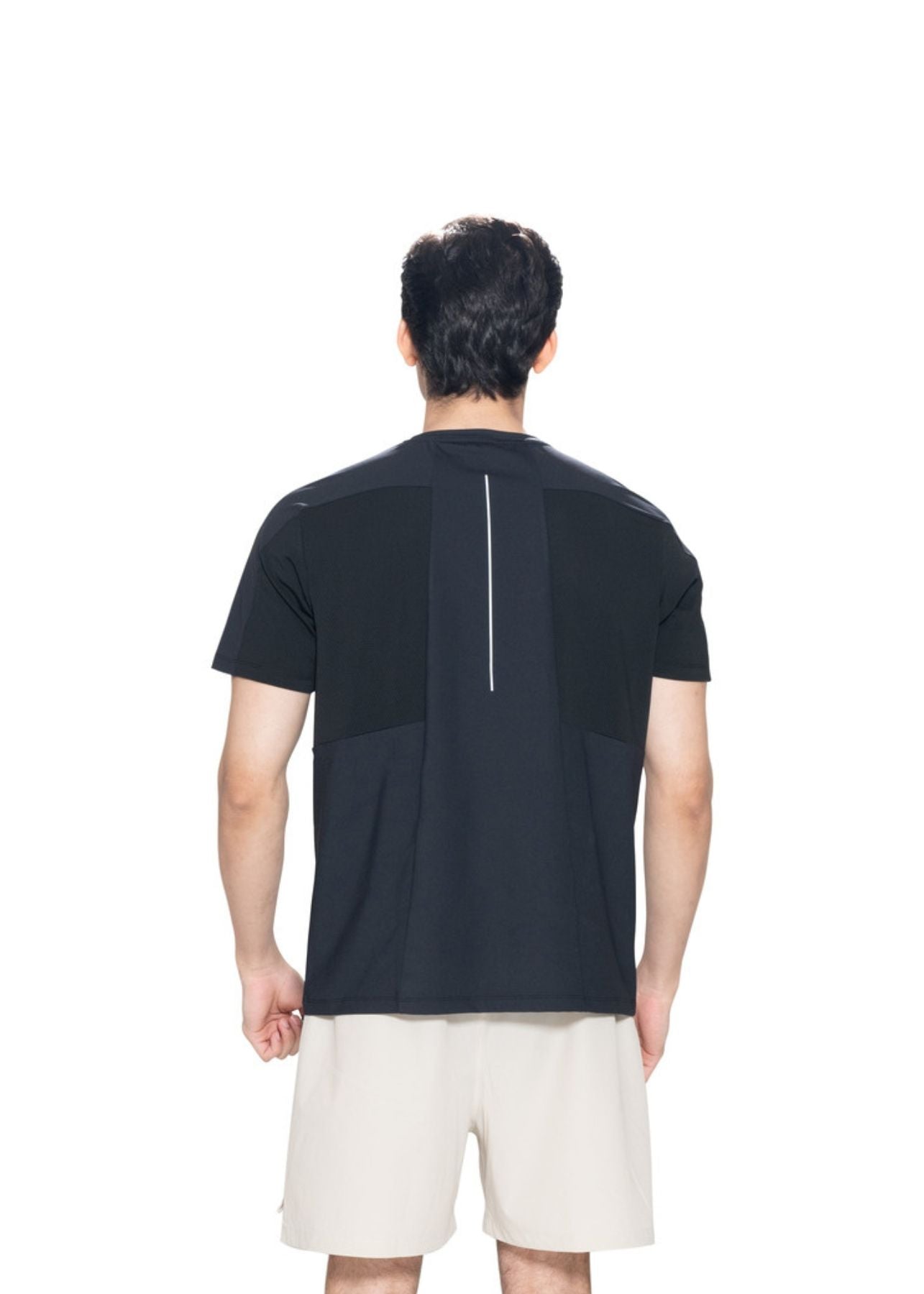 Men Mesh Panel Activewear Tee Black - 3