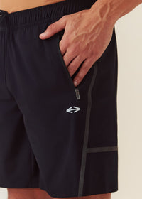 Men Multi-Pocket Gym Shorts - Jet Black - 6