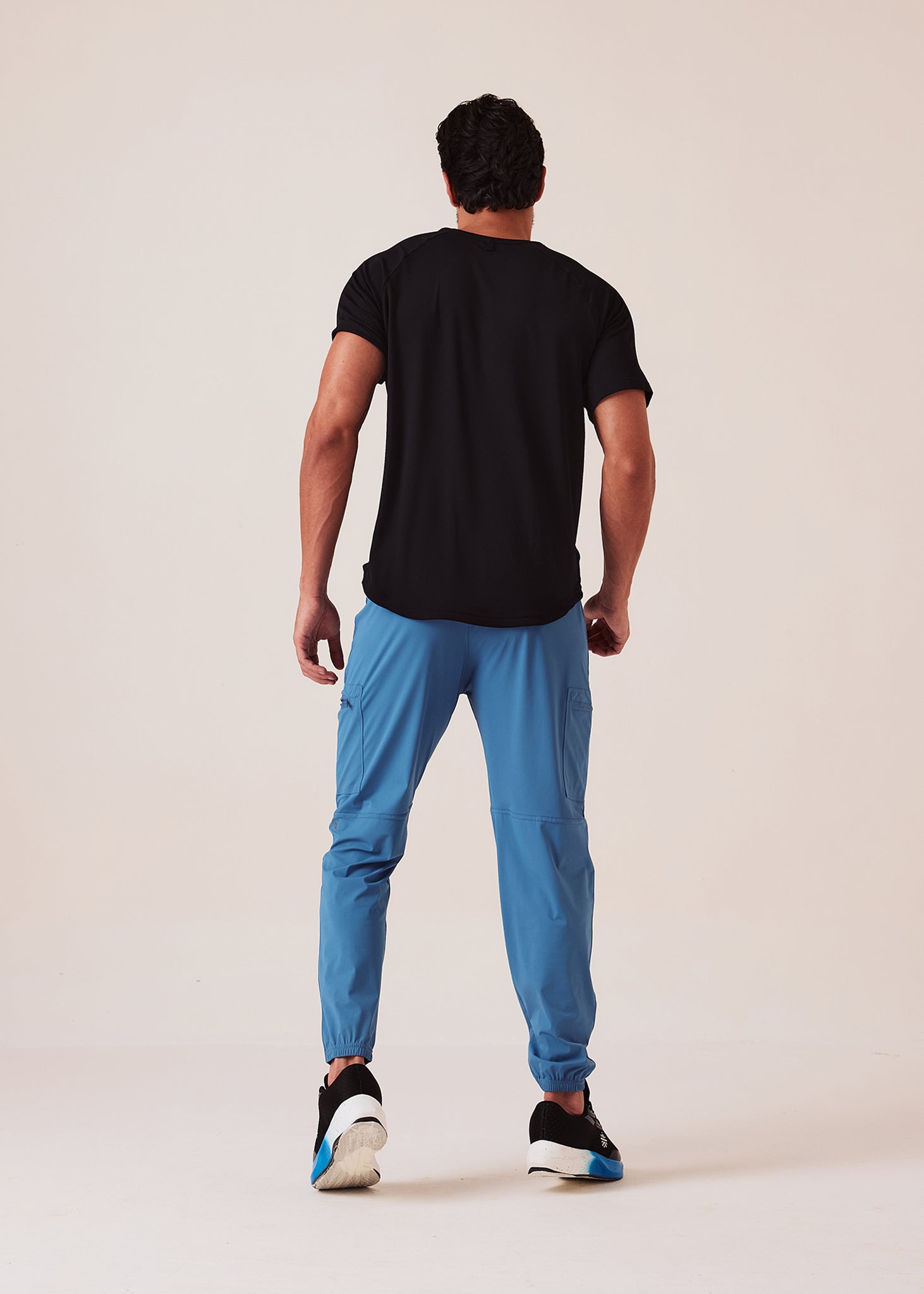 Men Cargo Gym Joggers - Ice Blue - 6