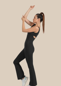 Women Cross Back Jumpsuit - Black - 6