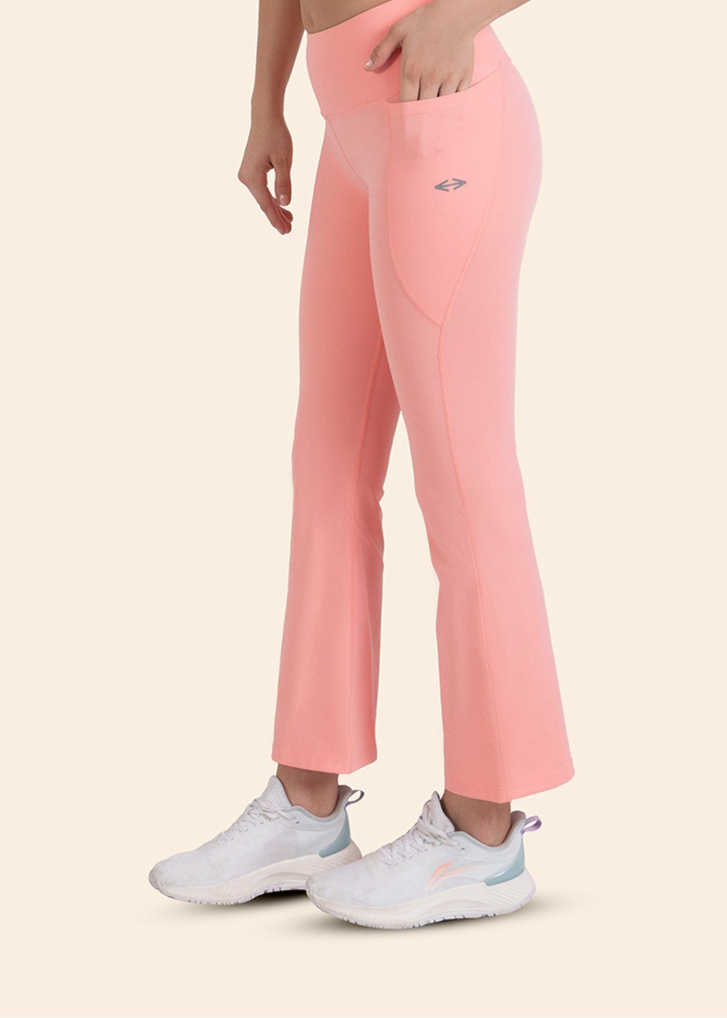 StrchFlex High rise Flare Leggings - Peach