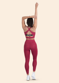 High Support Cross back sports bra - Maroon - 4