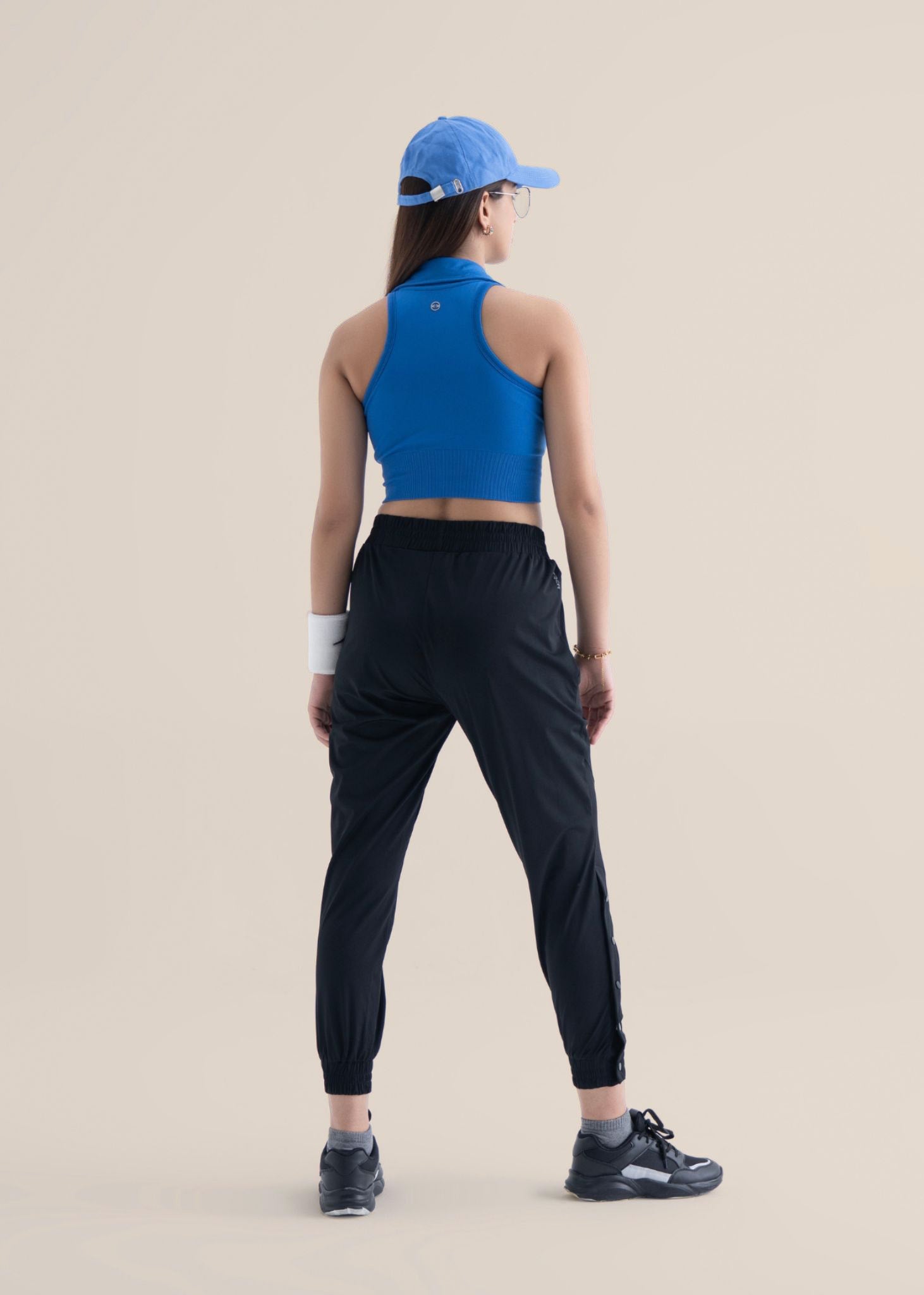 Seamless Polo Crop Tee - Majestic Blue