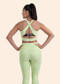 High Support Cross back sports bra - Mint Green - 4