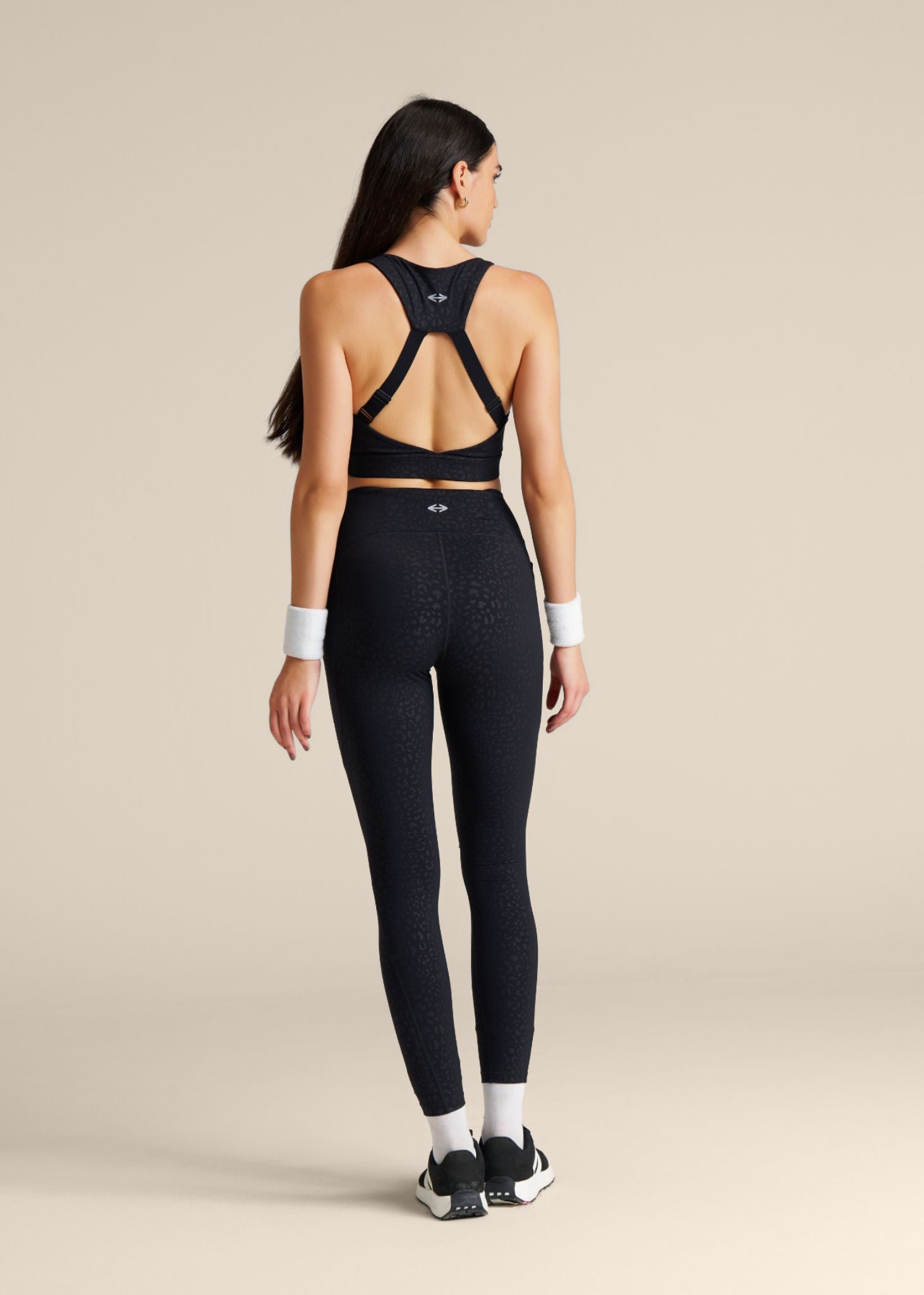 Leopard Embossed Leggings - Black