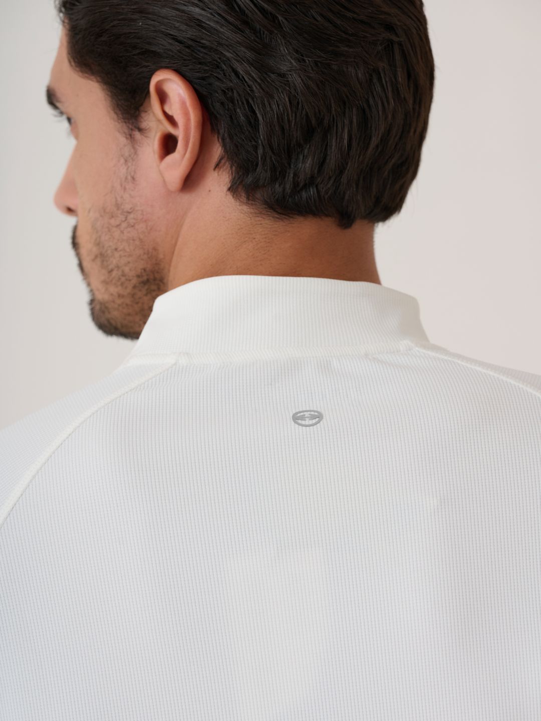 Men Long Sleeve Strch Flex Tee 
- White