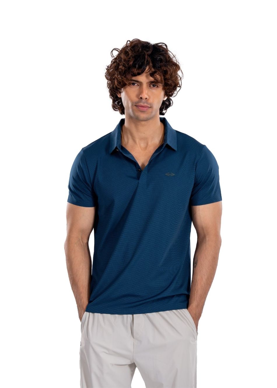 Men Slim Fit Polo Tshirt Sea Blue - 4