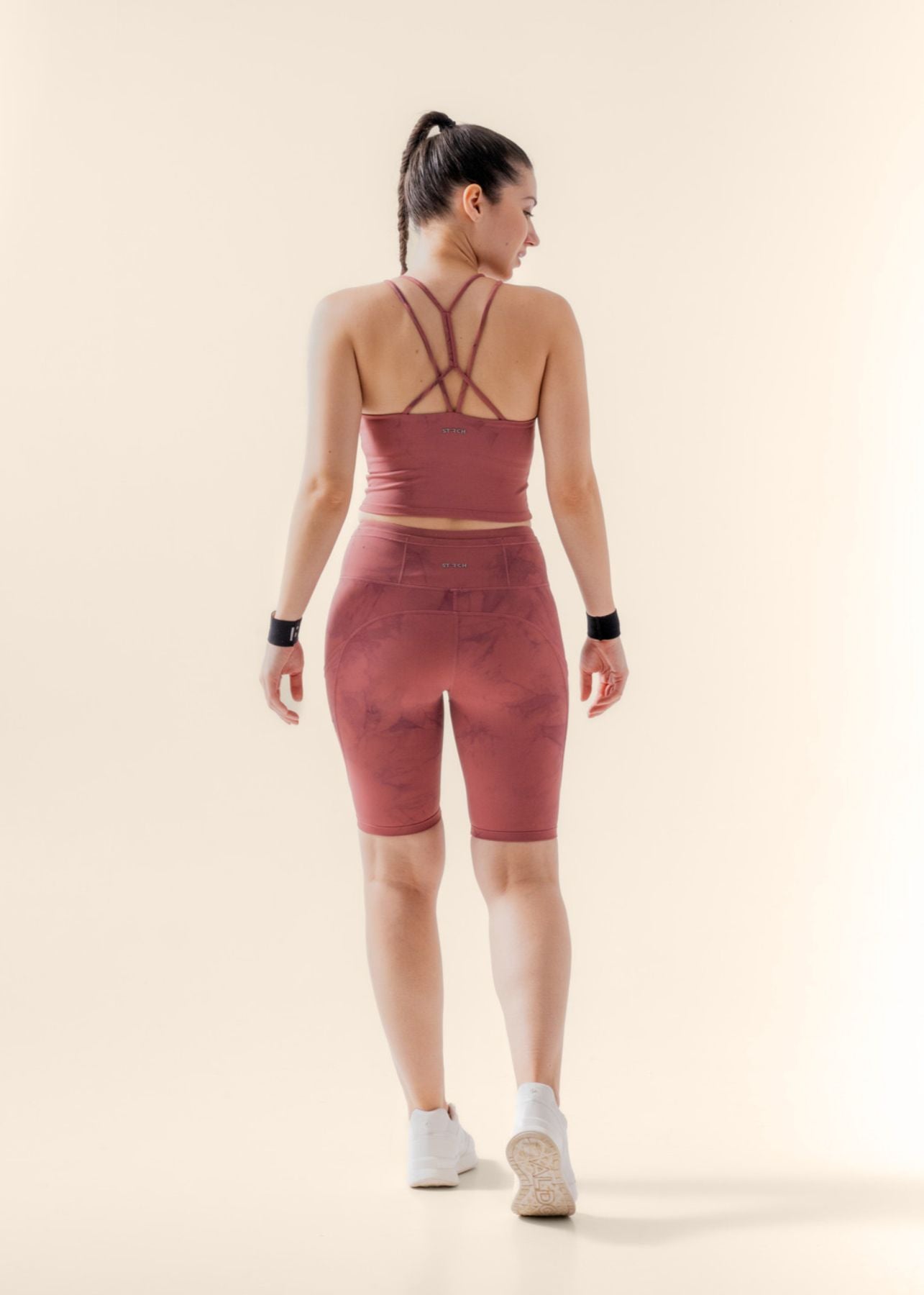 Women Tie Dye Tights - Rosewood