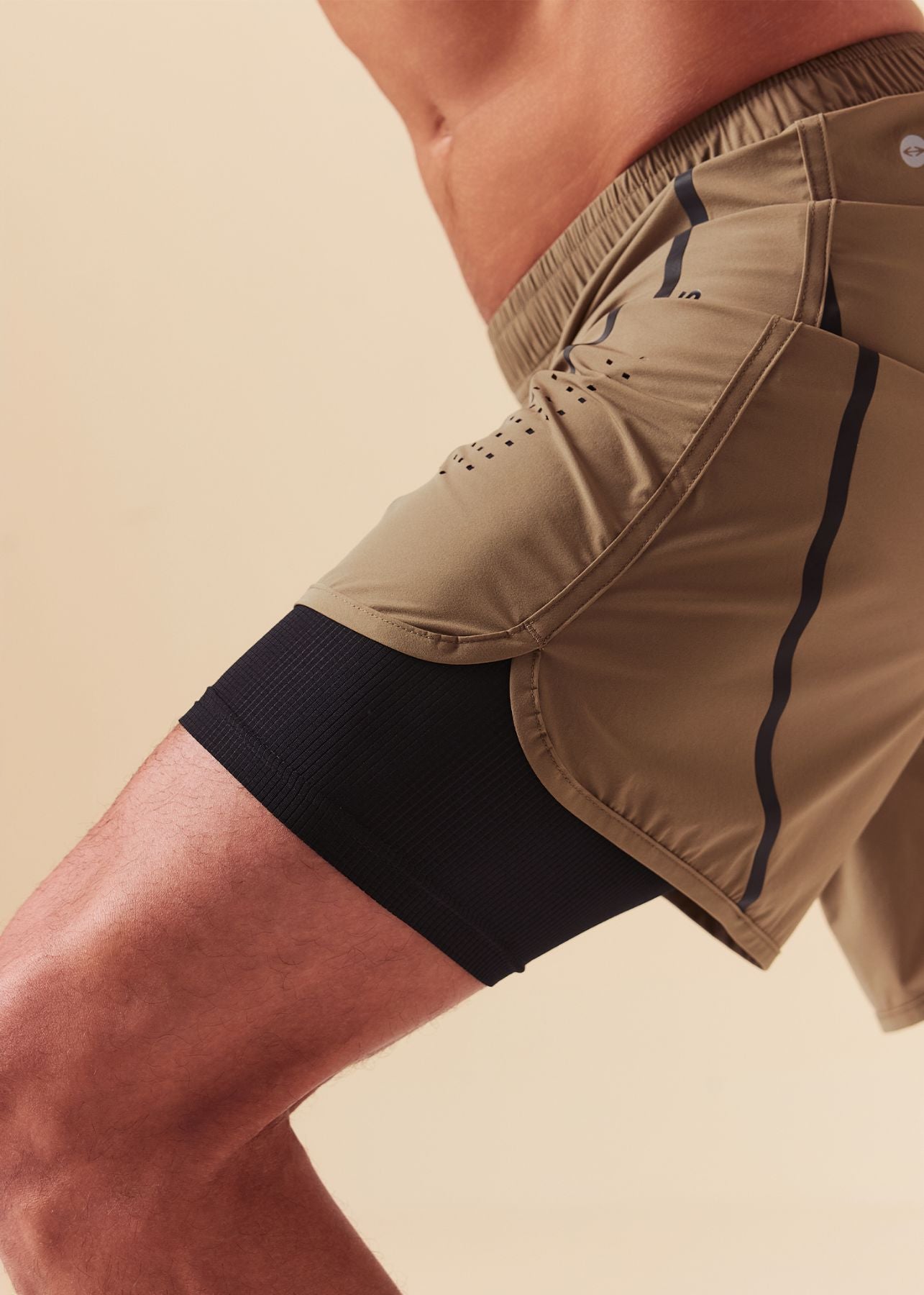 Men Breathable Active Shorts - Khaki - 6