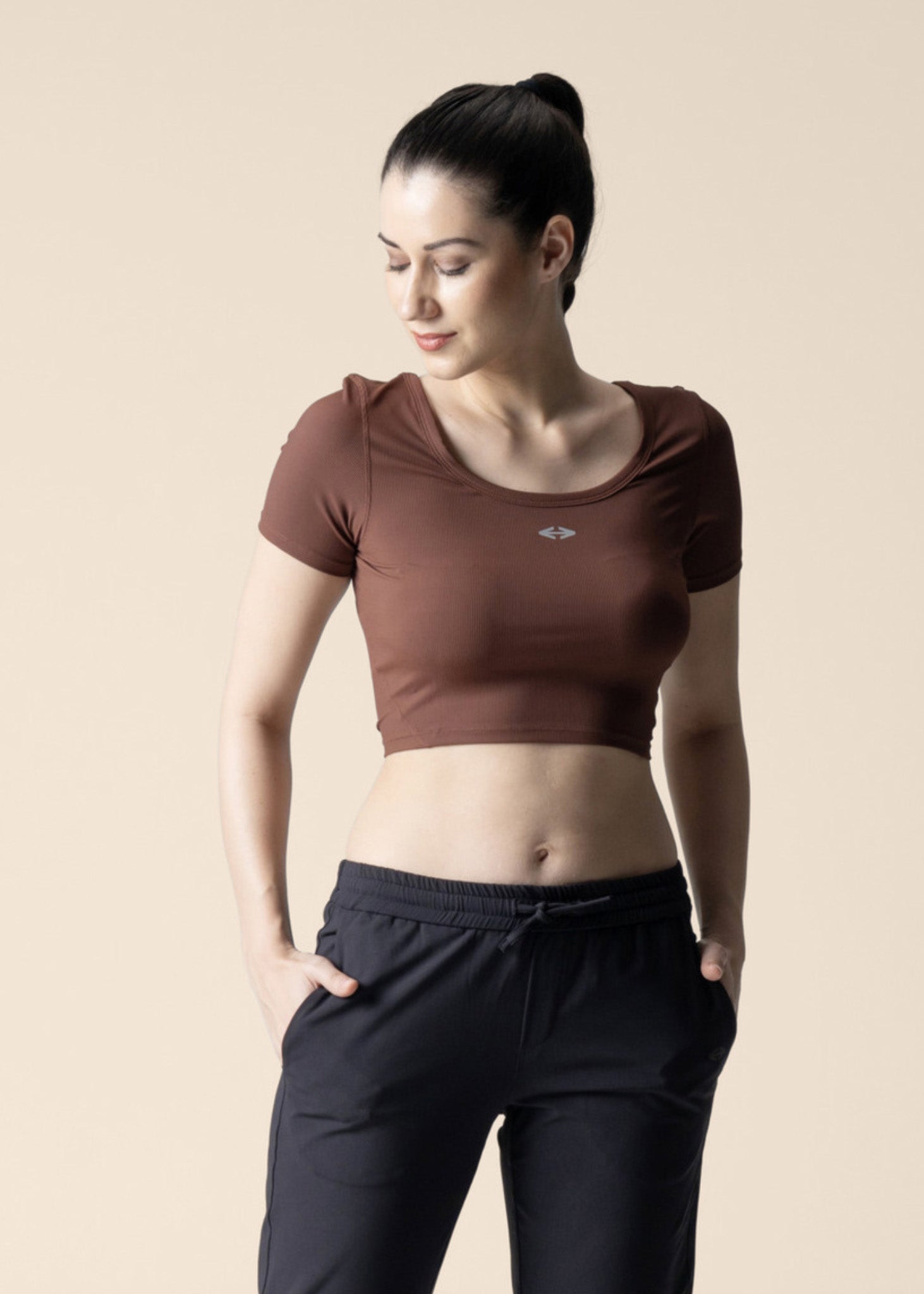 Everyday basic crop top - Brown - 2