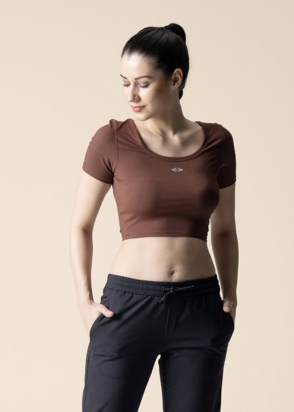 Everyday basic crop top - Brown - 2