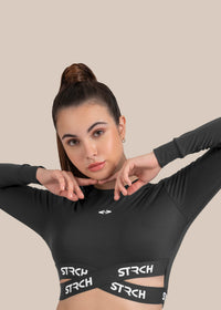 StrchFlex Sculpted Training Crop Top - Black - 4