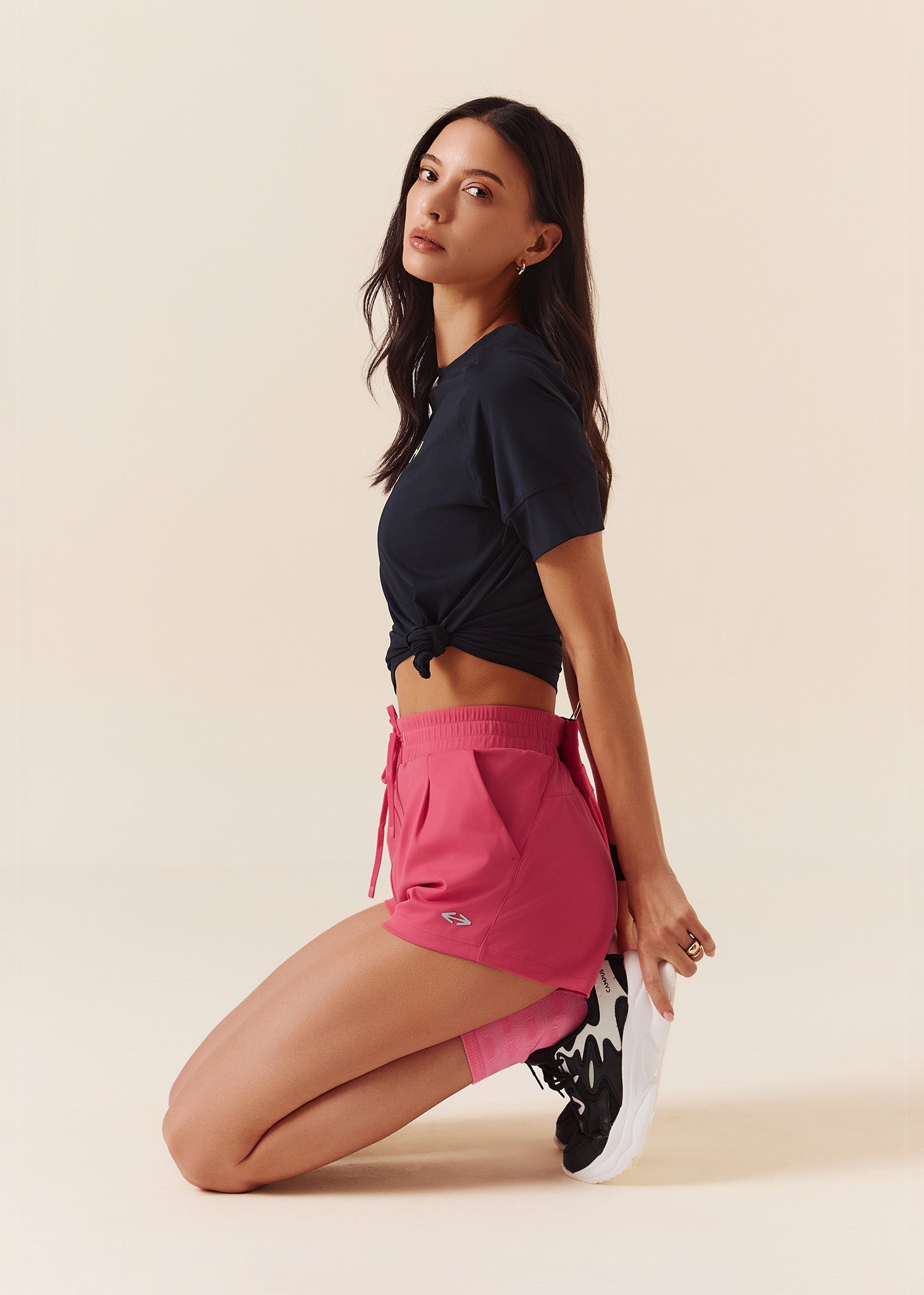 Women Pocket Workout Shorts - Raspberry - 7