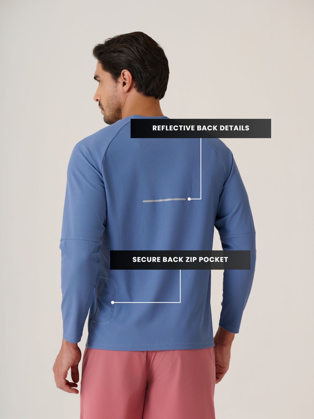 Men Full Sleeve Performance Tee - AirforceBlue