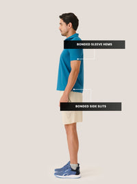 Men Cross-Court Polo 
- TealBlue