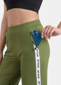 Women Dual Pocket Track Pants Olive - 6