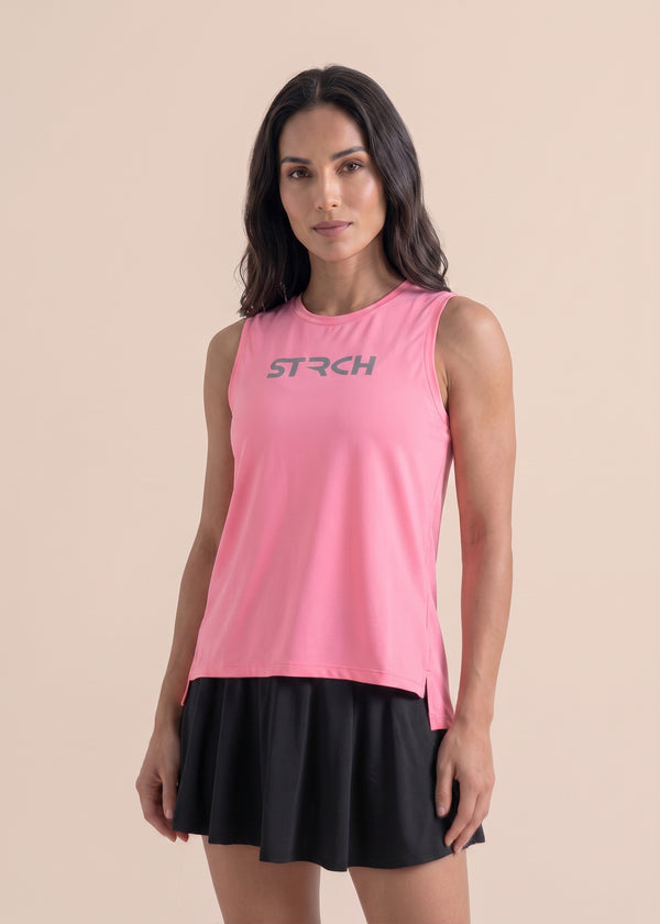Strch Flex Tie-Back Tank - Pink - 1