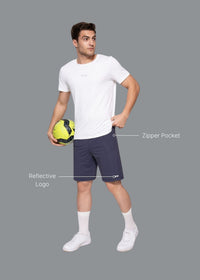 Men Active Workout Shorts Navy Blue - 2