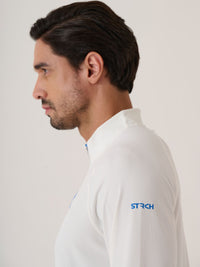 Men Long Sleeve Strch Flex Tee 
- White