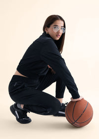 Play Core Snap Botton Track Pants - Black - 2