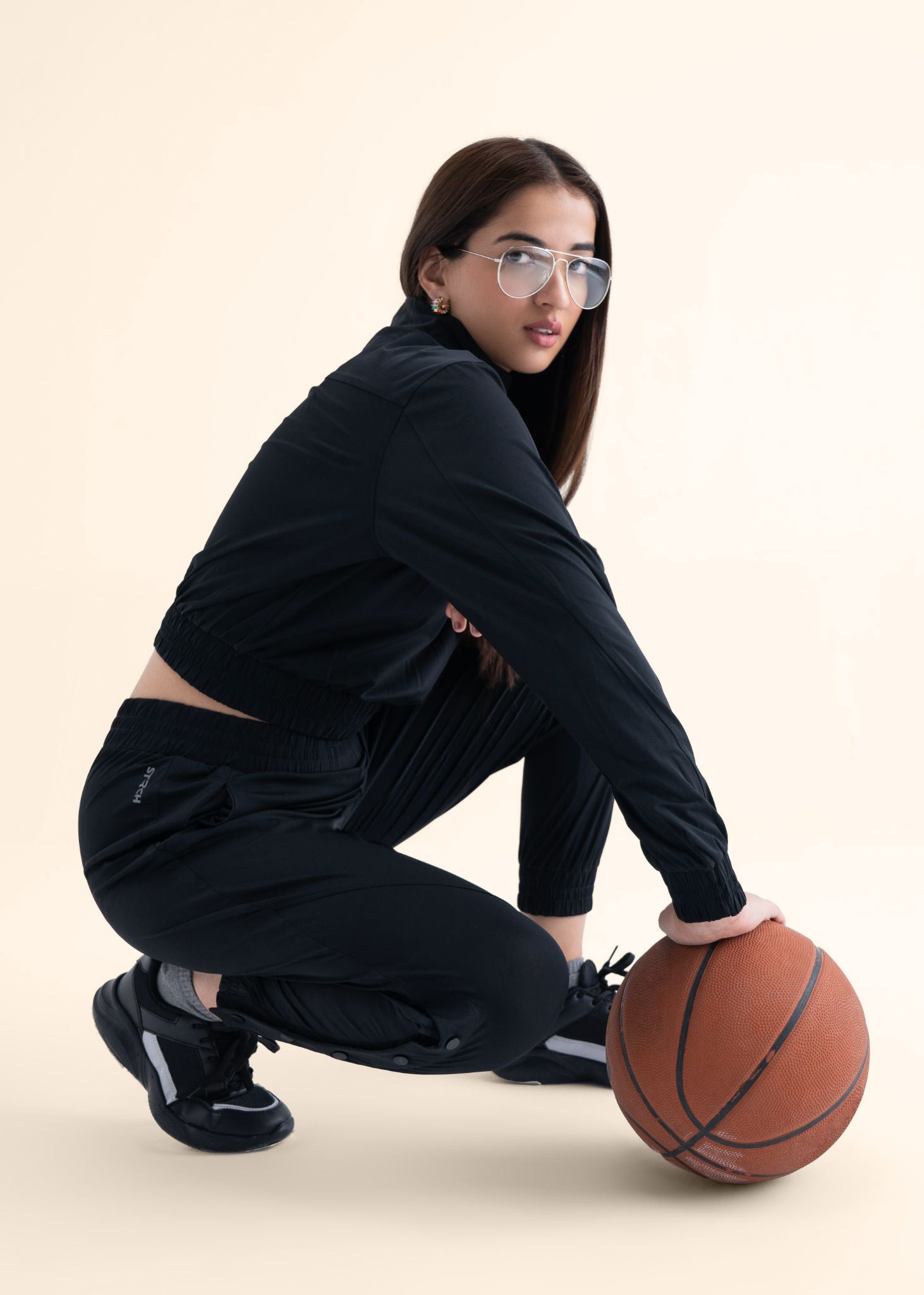 Play Core Snap Botton Track Pants - Black - 2