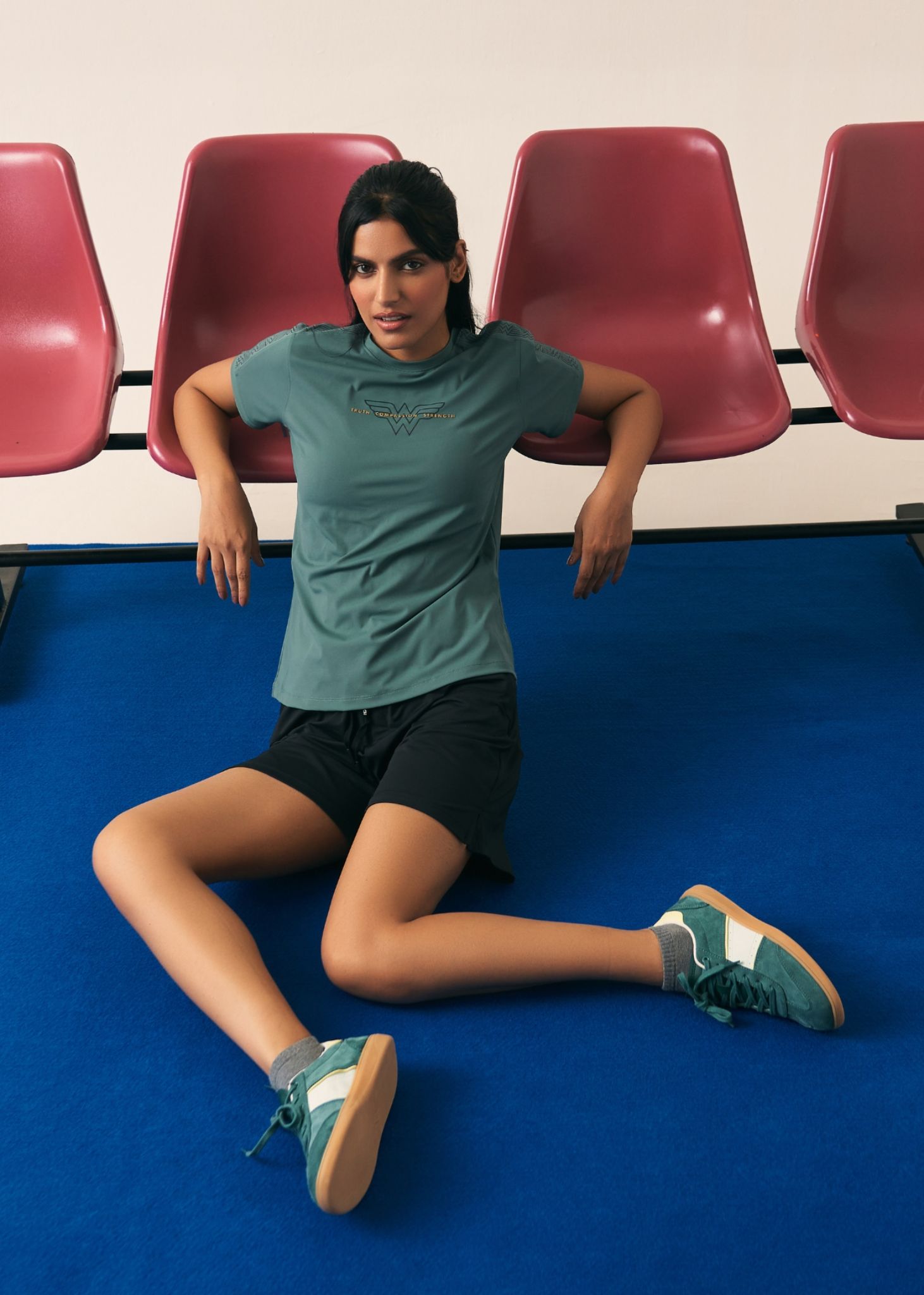 Wonder Women Workout Tee - Pine