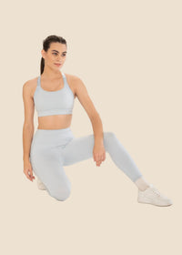 Women Adjustable Strap Gym Bra - Powder Blue - 7