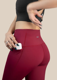 Women Gym To Yoga High Waist Leggings - Maroon - 7