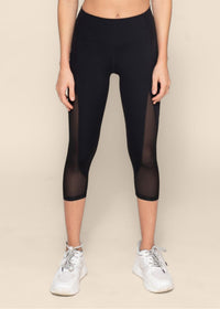 Women High Waist Capri - Black - 1