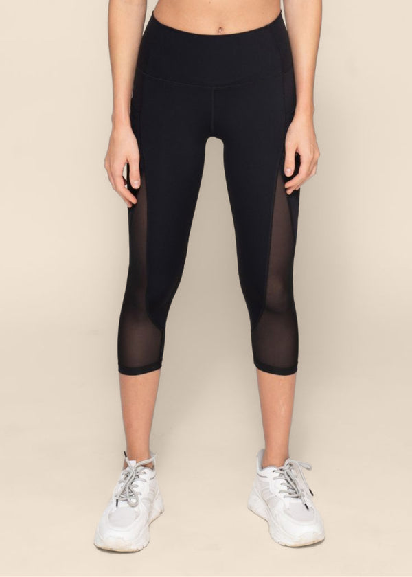 Women High Waist Capri - Black - 1