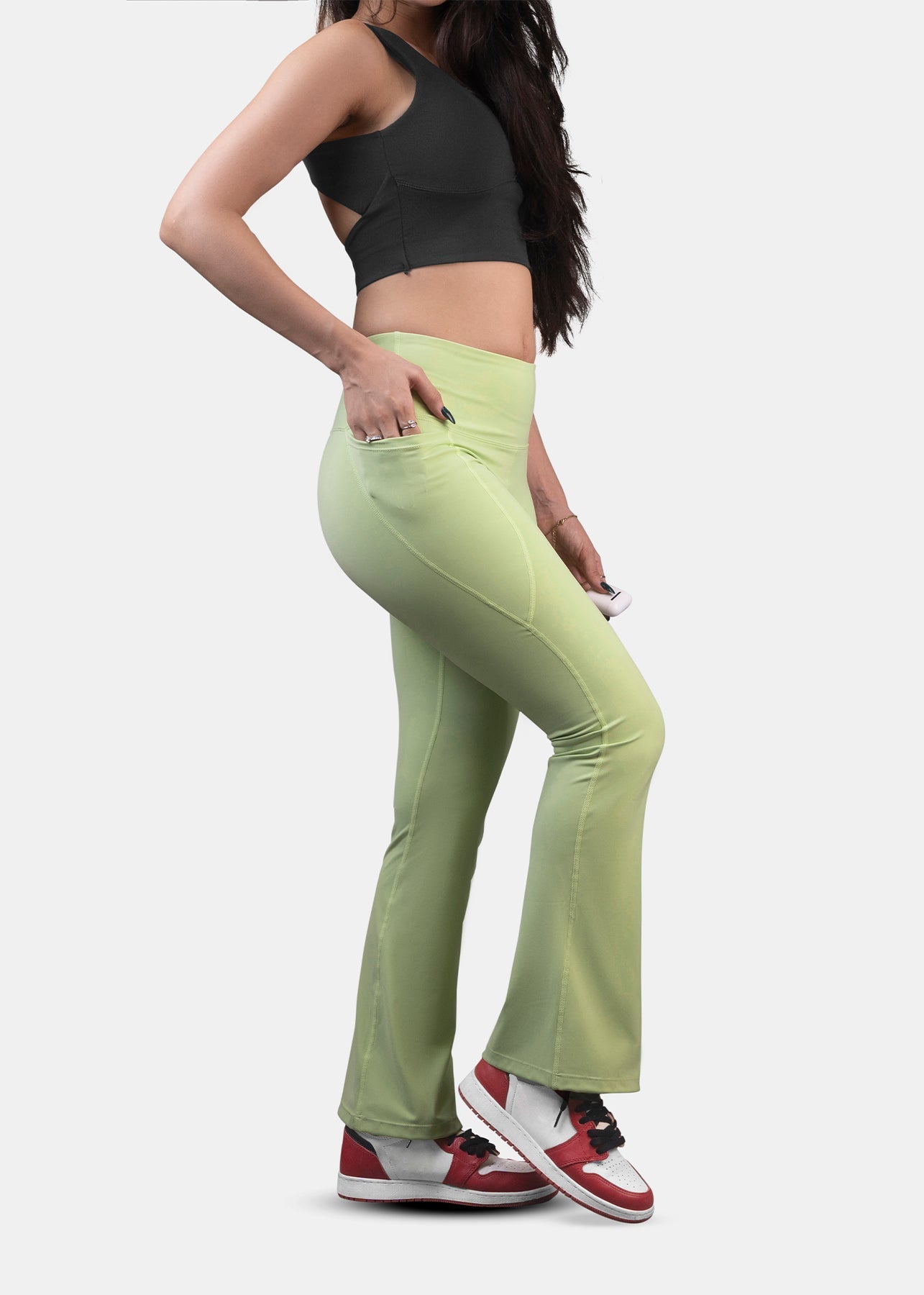 StrchFlex High rise Flare Leggings - Mint Green