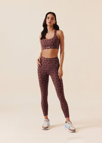 Women Comfort Fit Leggings - Raisin Brown - 7